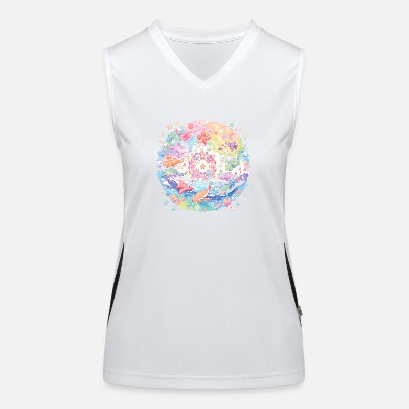 Niedliche Meerestiere Funktionelles Kontrast-Tank Top für Frauen