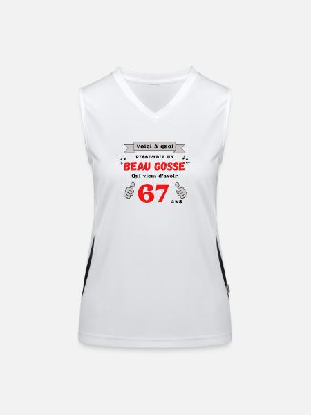 This Is What A Handsome 67-Year-Old Guy Looks Like - Women's Functional Contrast Tank Top - white/black - Front