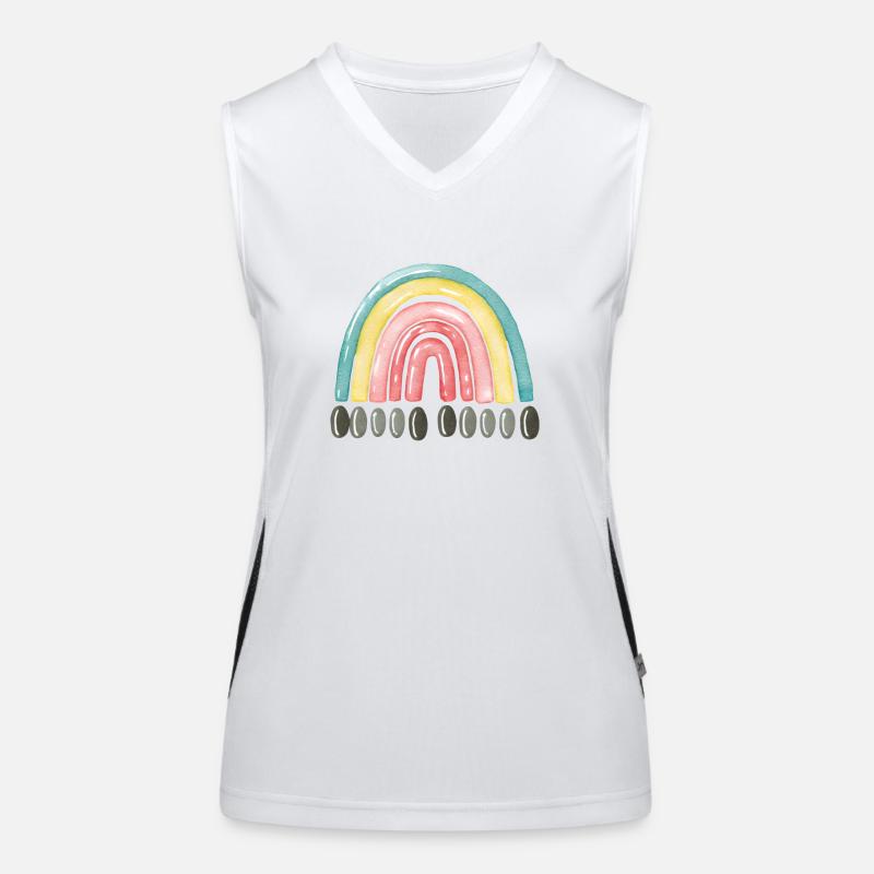 Conception de bébé arc-en-ciel pour enfants Débardeur respirant contrasté Femme