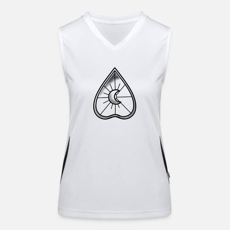 Witchcore Ouija board pointer with crescent moon Women's Functional Contrast Tank Top