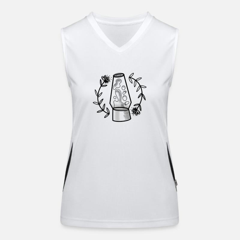 Witchcore dessiné à la main lampe à lave et fleurs Débardeur respirant contrasté Femme