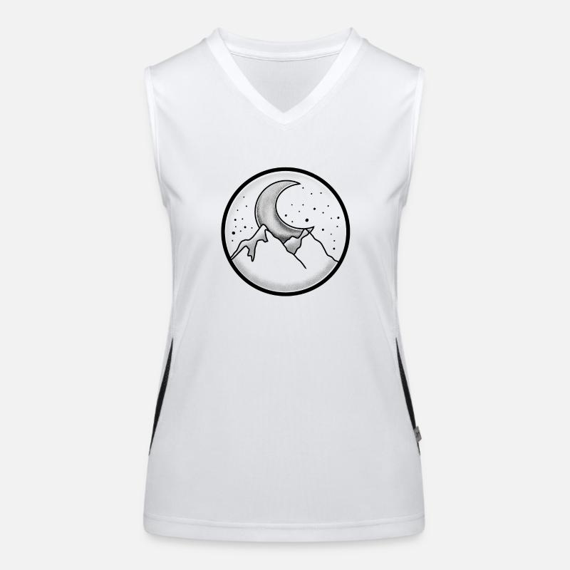 Witchcore wunderschöner Circle Mountain und der Mond Funktionelles Kontrast-Tank Top für Frauen