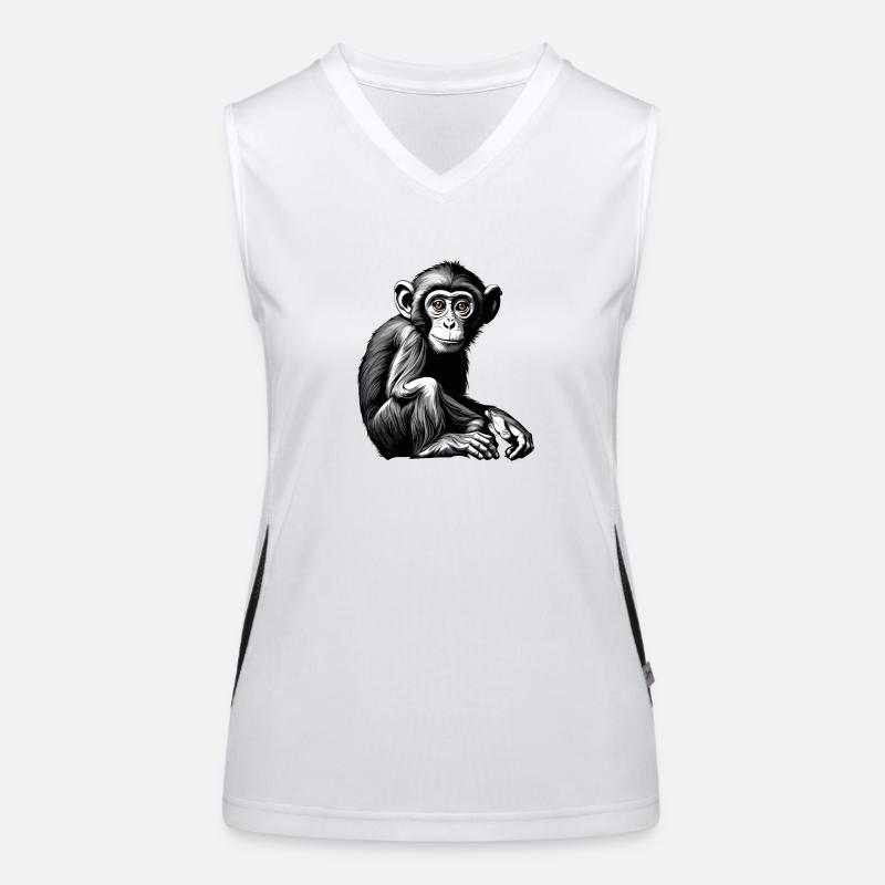 Affe / Tier / Zoo / Schimpanse / Wild / Comic Funktionelles Kontrast-Tank Top für Frauen