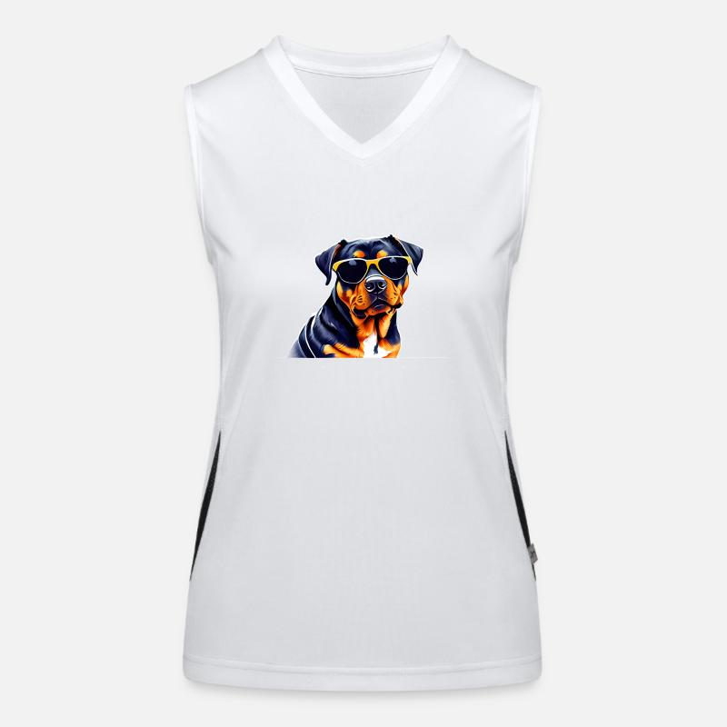 Rottweiler Chien Chiot Rottweiler Chiot Chiens Débardeur respirant contrasté Femme