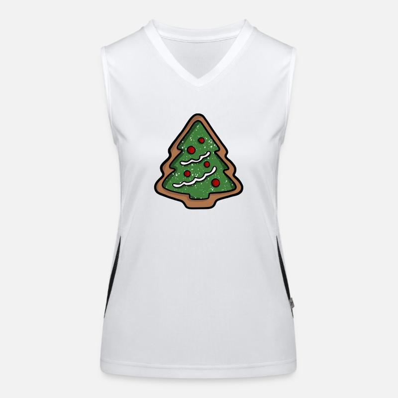 Christmas Tree Cookie Women's Functional Contrast Tank Top