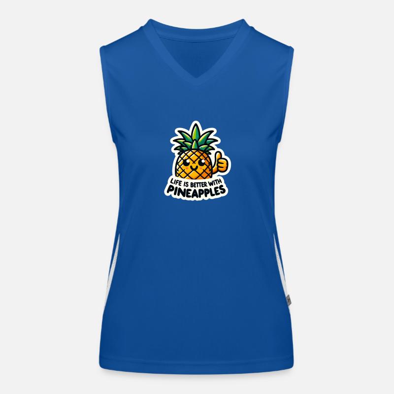 Life is Better with Pineapples Women's Functional Contrast Tank Top