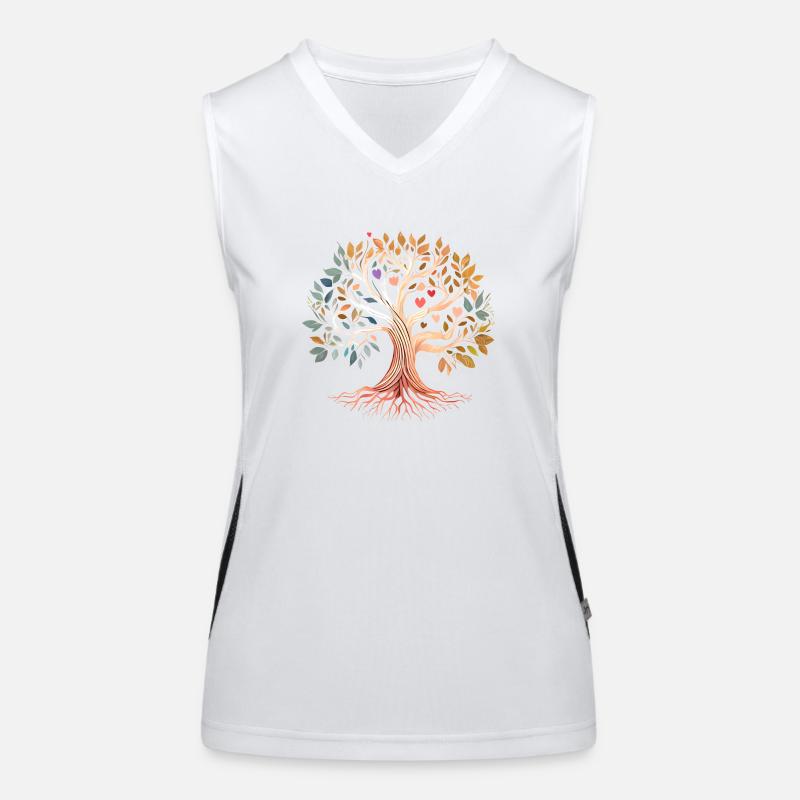 Lebensbaum Meditation Baum des Lebens Yoga Funktionelles Kontrast-Tank Top für Frauen
