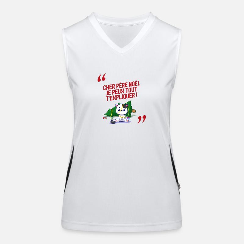 Chat de noël Débardeur respirant contrasté Femme