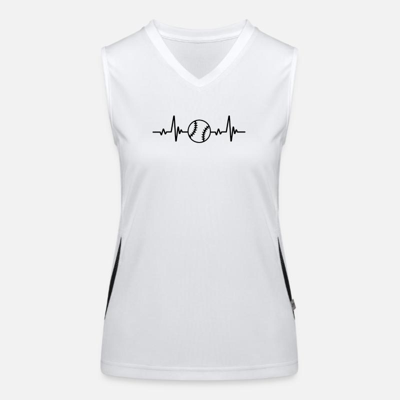 Baseball Battement de cœur idée Cadeau Baseball Débardeur respirant contrasté Femme
