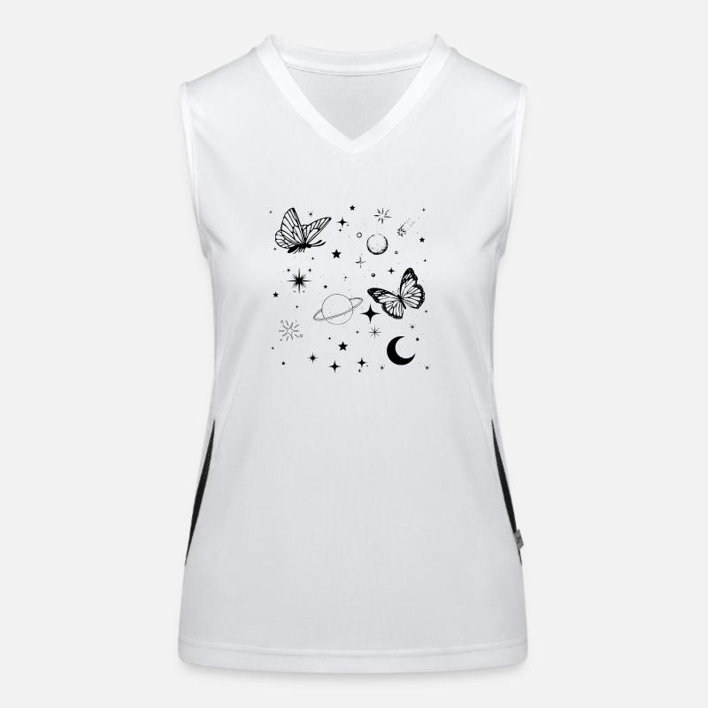Space Butterfly Women's Functional Contrast Tank Top