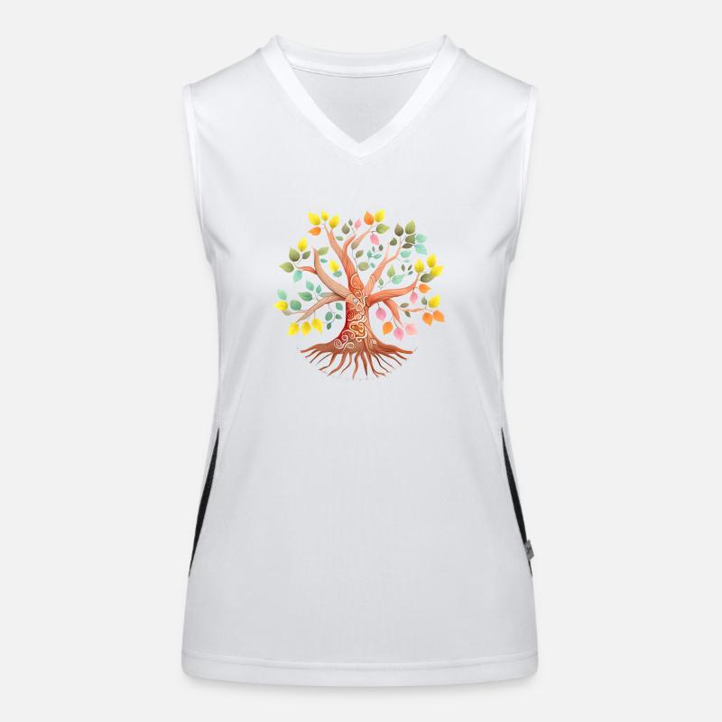 Lebensbaum Keltischer Baum des Lebens Yoga Funktionelles Kontrast-Tank Top für Frauen