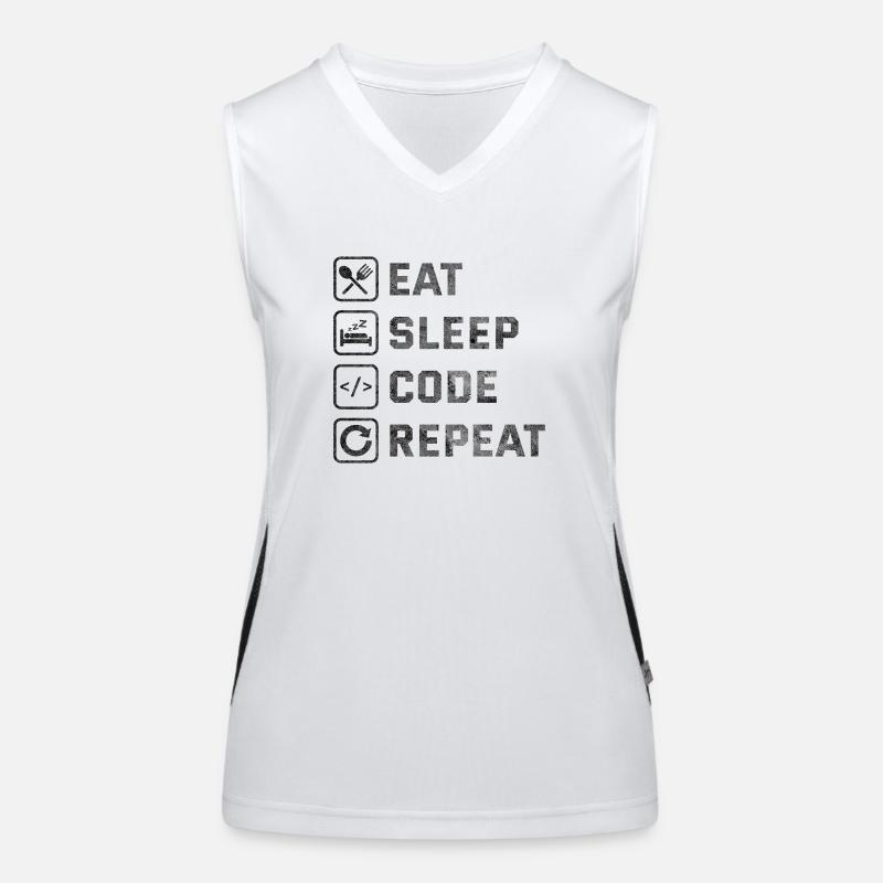 Eat Sleep Code Repeat Women's Functional Contrast Tank Top