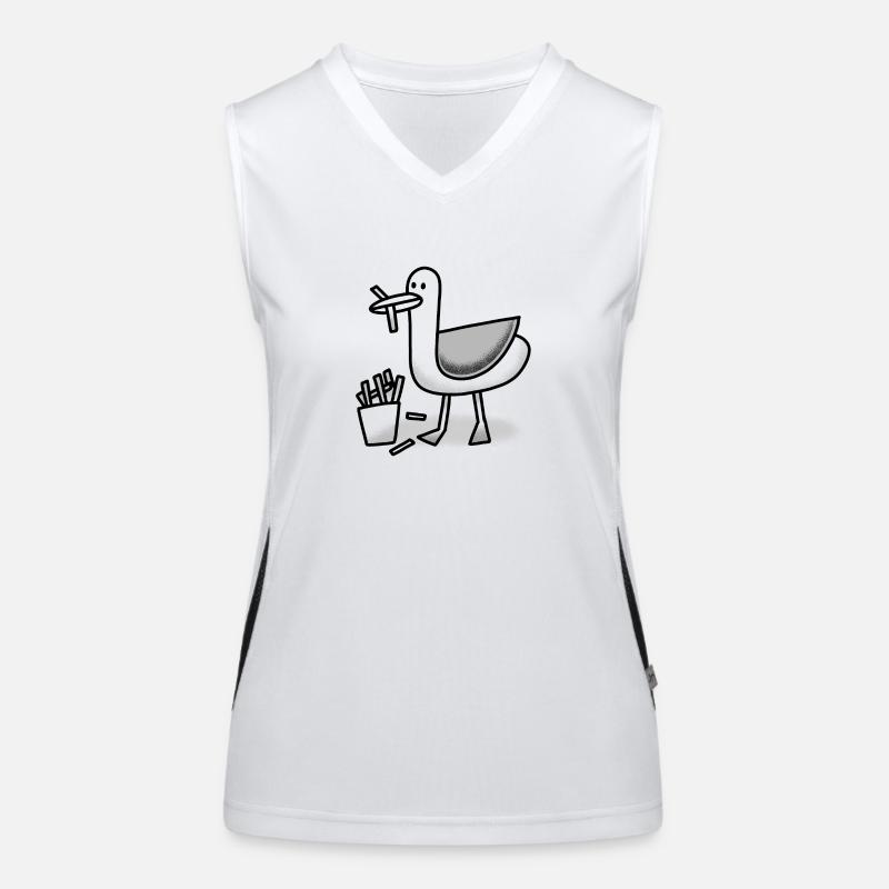 Mouette avec un Chippy dans son bec Débardeur respirant contrasté Femme