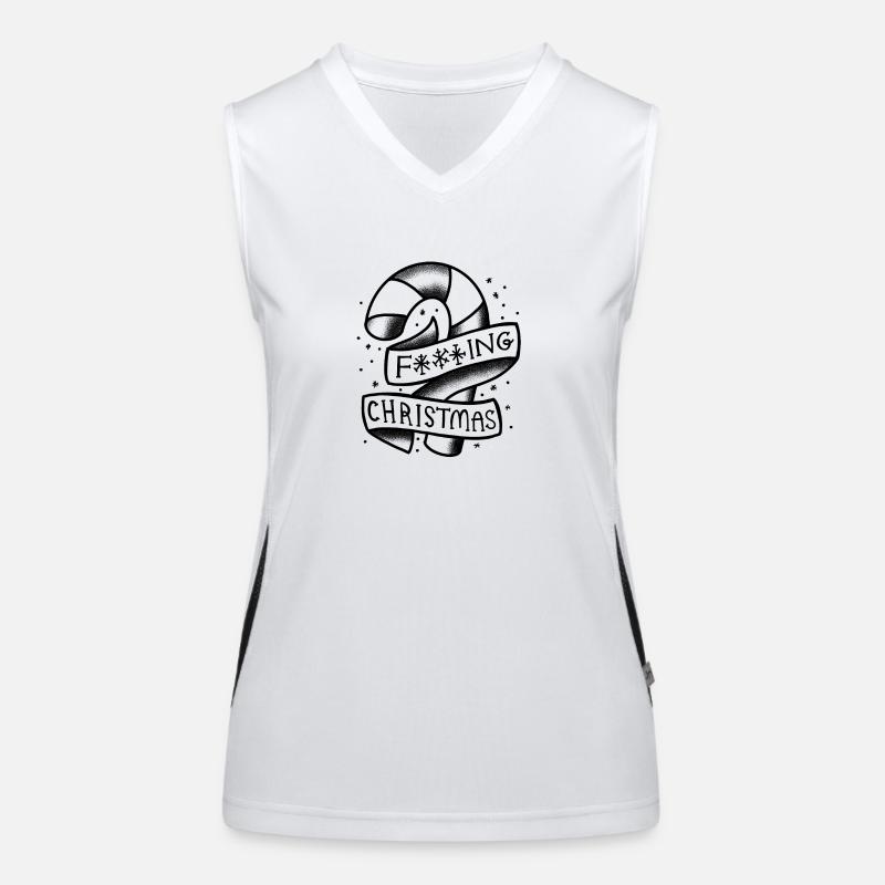 F***ing Christmas with candy Cane Women's Functional Contrast Tank Top