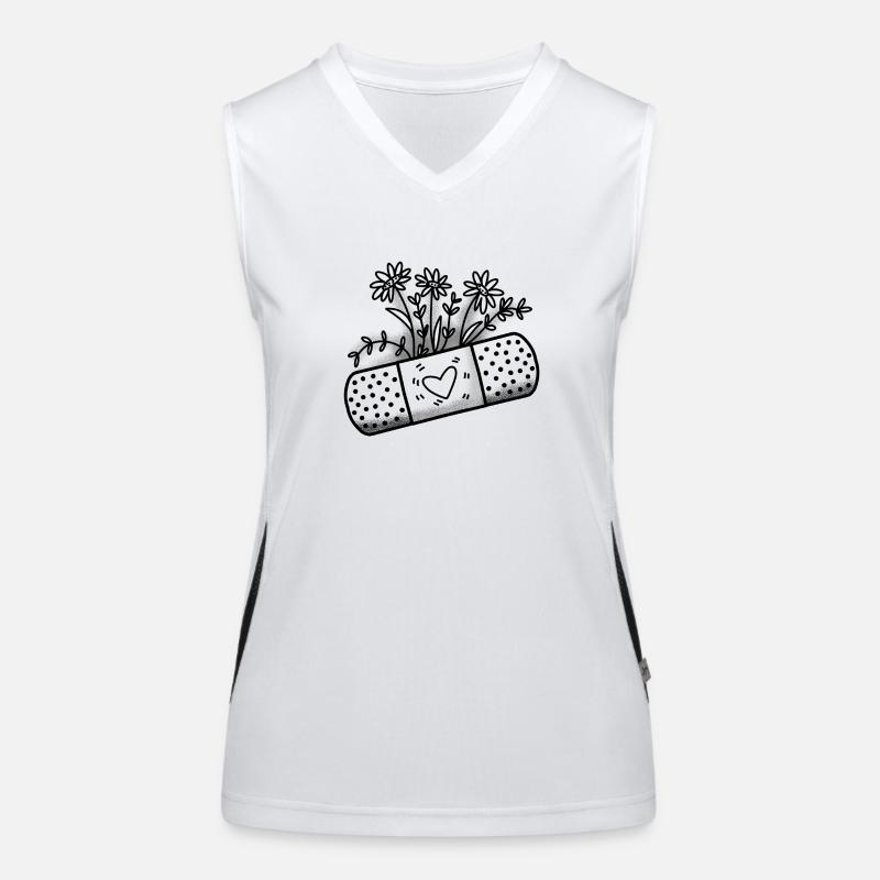 Pansement de pansement avec des fleurs Débardeur respirant contrasté Femme