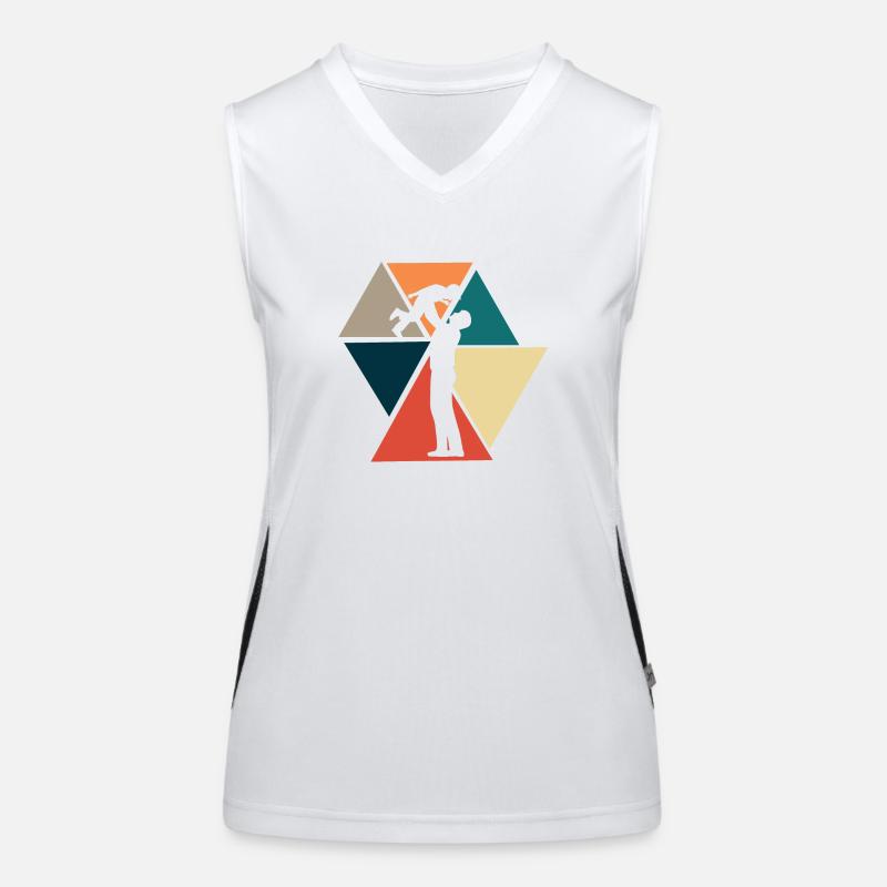 Vintage Retro Papa - Papa Geschenkidee Funktionelles Kontrast-Tank Top für Frauen