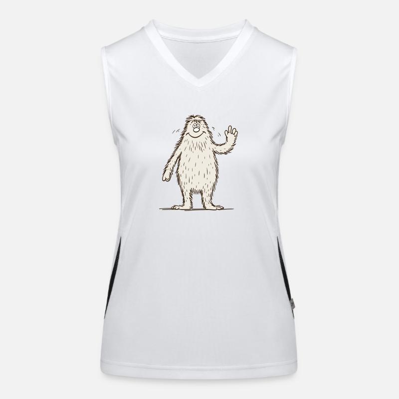 Bigfoot Sasquatch Yeti - als Comic Zeichnung Funktionelles Kontrast-Tank Top für Frauen