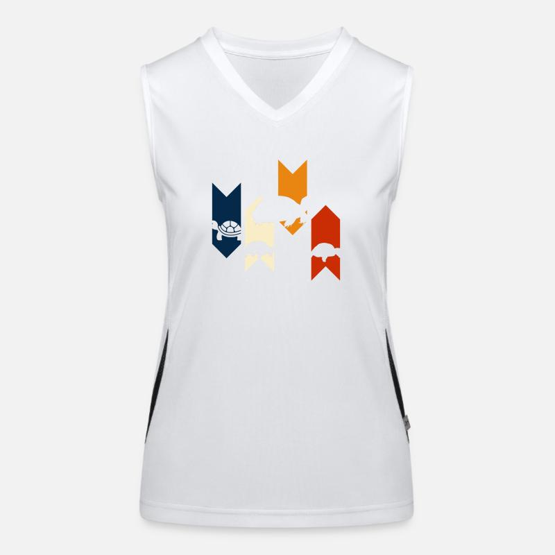 Vintage Retro Schildkröte Geschenkidee Funktionelles Kontrast-Tank Top für Frauen