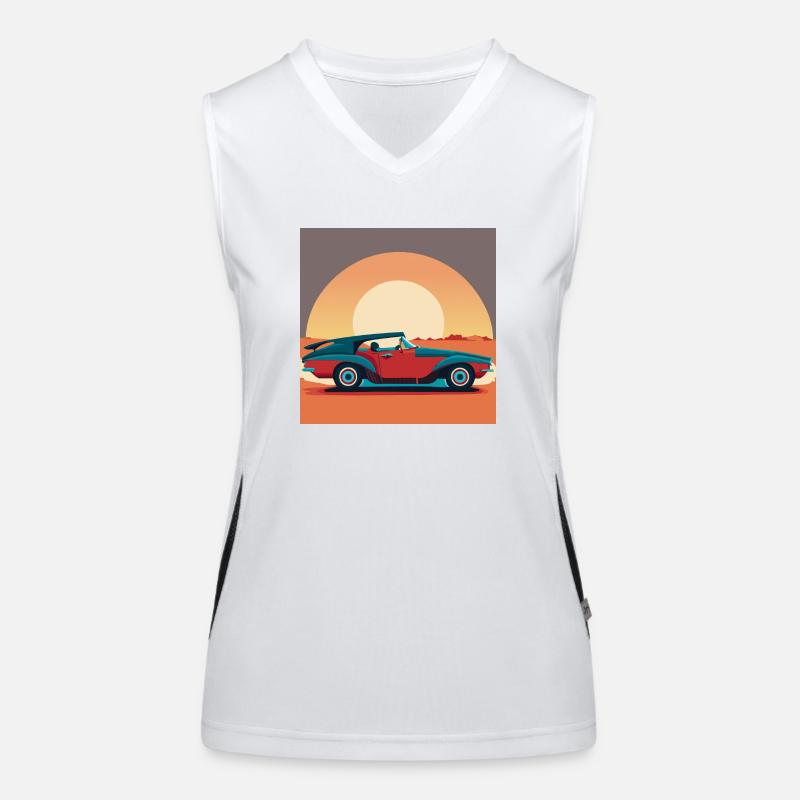 Oldtimer / Auto / Sonnenuntergang Funktionelles Kontrast-Tank Top für Frauen