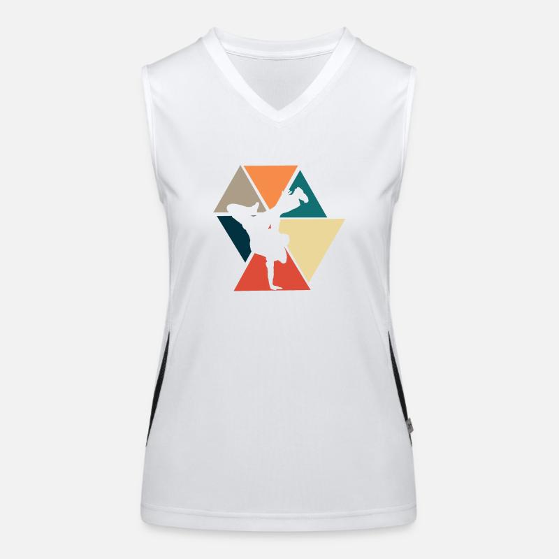 Vintage Retro Breakdance Geschenkidee Funktionelles Kontrast-Tank Top für Frauen