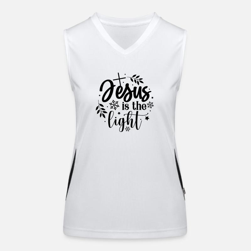 Jesus is the light Funktionelles Kontrast-Tank Top für Frauen