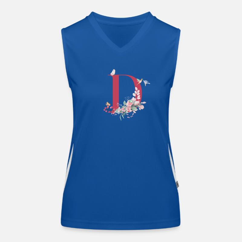 Floral D Letter - Geschenkidee Funktionelles Kontrast-Tank Top für Frauen