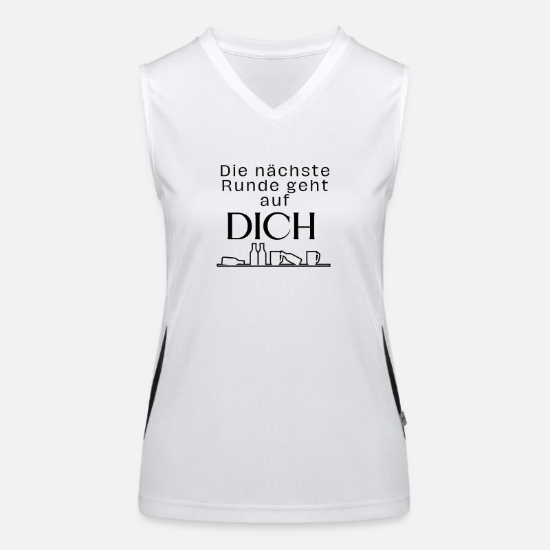 Die nächste Runde geht auf dich Funktionelles Kontrast-Tank Top für Frauen