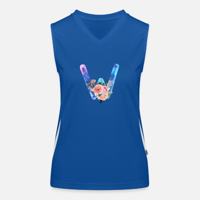 Buchstabe w Aquarell Funktionelles Kontrast-Tank Top für Frauen