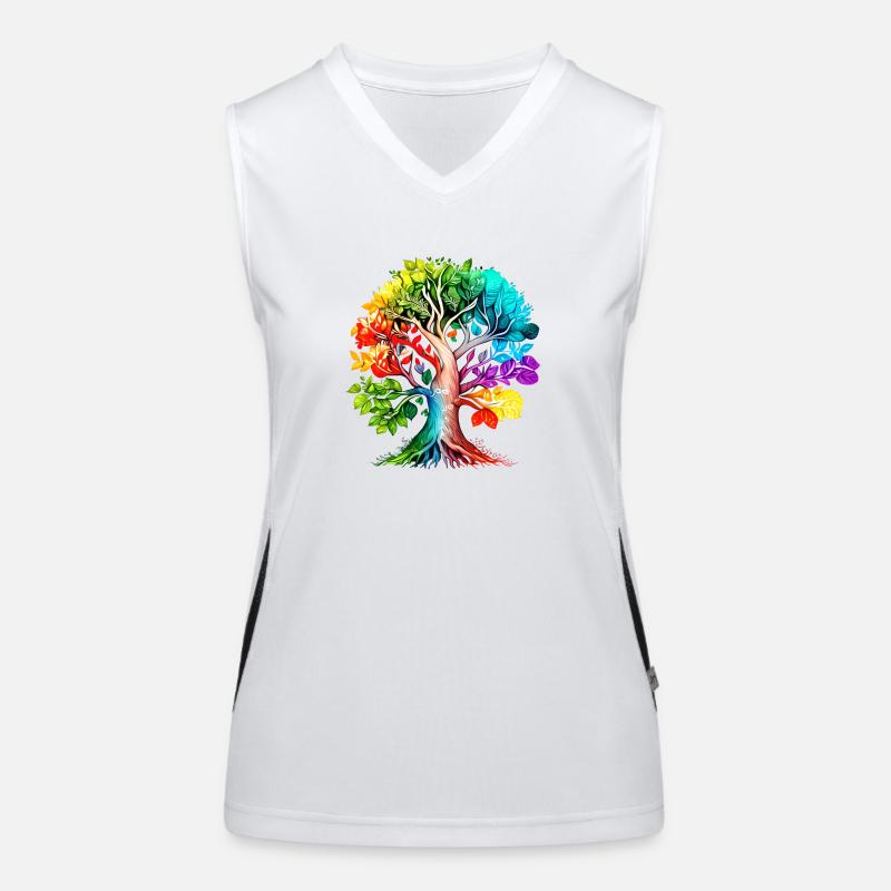 Lebensbaum Meditation Keltischer Baum des Lebens Funktionelles Kontrast-Tank Top für Frauen