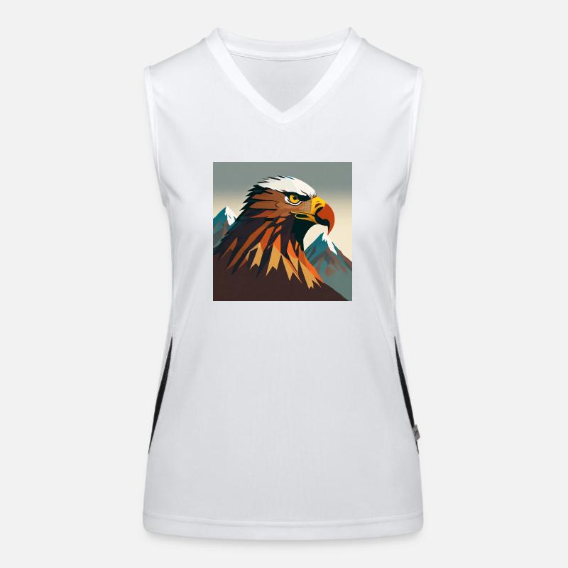 Adlerkopf mit Berg Funktionelles Kontrast-Tank Top für Frauen