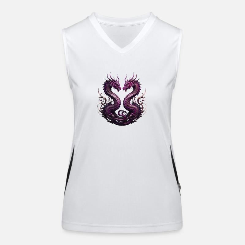 Two Mystical Dragons Women's Functional Contrast Tank Top