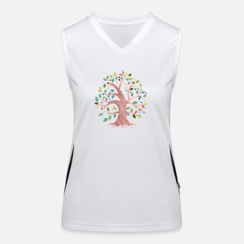 Arbre de vie méditation celtique arbre de vie Débardeur respirant contrasté Femme