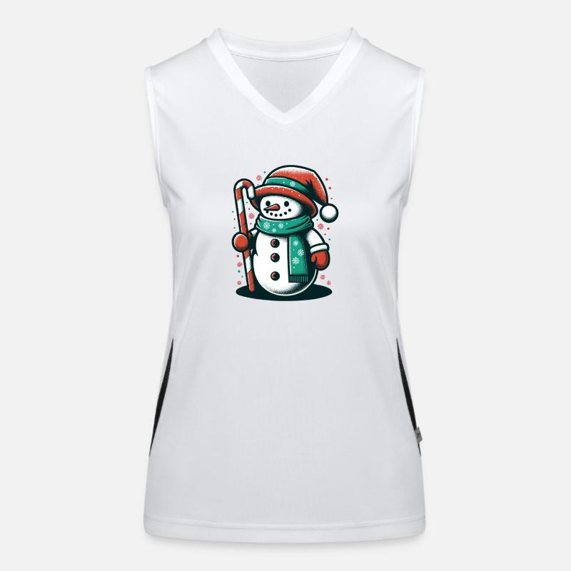 Schneemann Funktionelles Kontrast-Tank Top für Frauen