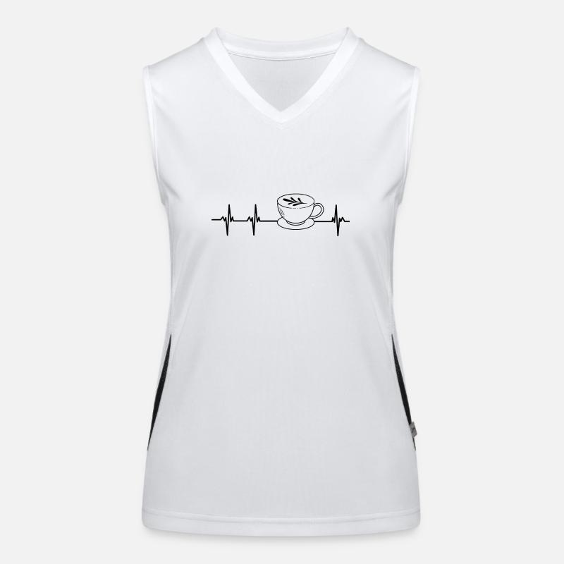 Herzschlag Kaffee Funktionelles Kontrast-Tank Top für Frauen