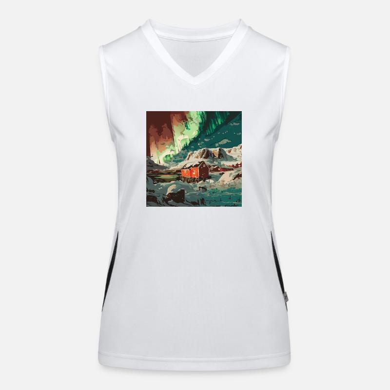 Lights at the North Pole Women's Functional Contrast Tank Top