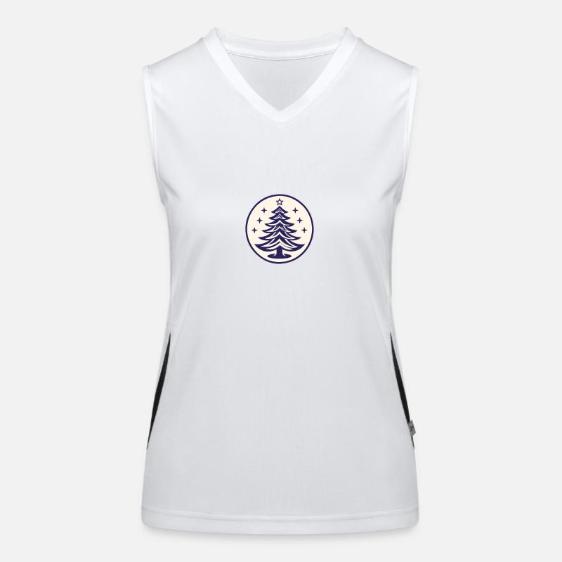 Weihnachtsbaum Emblem Tannenbaum oder Christbaum Funktionelles Kontrast-Tank Top für Frauen