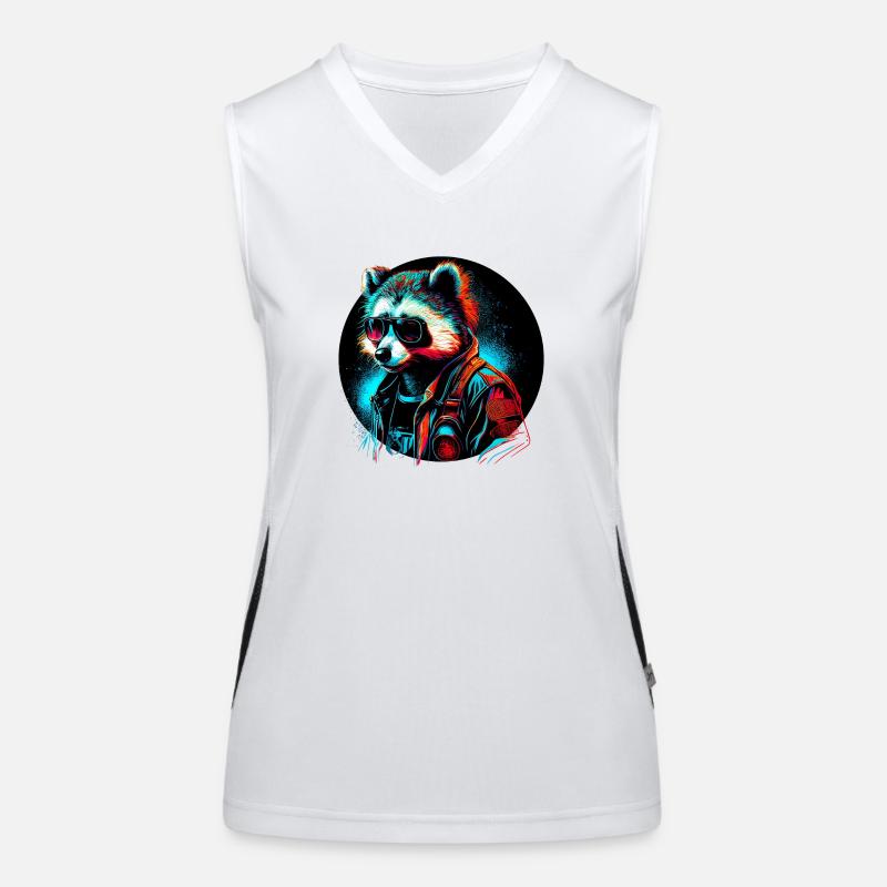 Cyber-Waschbär Funktionelles Kontrast-Tank Top für Frauen