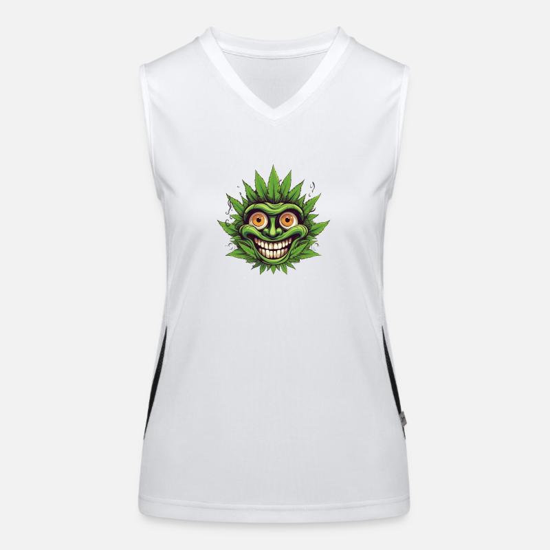 Crazy Cannabis Hanf Funktionelles Kontrast-Tank Top für Frauen
