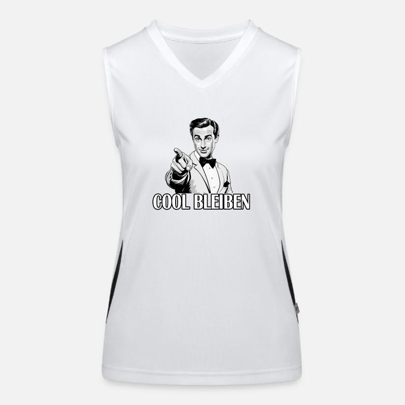 Retro Mann - COOL BLEIBEN Funktionelles Kontrast-Tank Top für Frauen