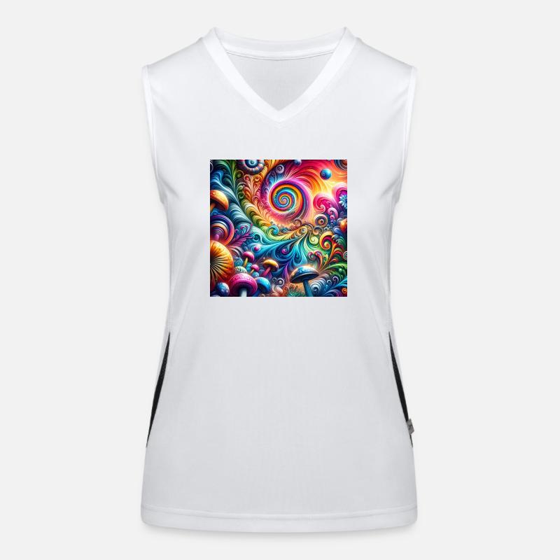 Psychedelic Art Women's Functional Contrast Tank Top