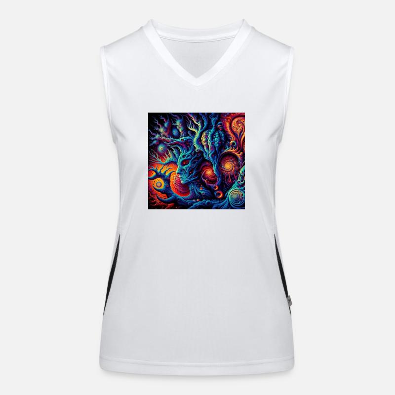 Psy forest fractal Women's Functional Contrast Tank Top