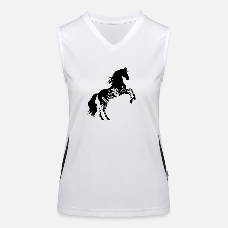 Cheval floral Débardeur respirant contrasté Femme