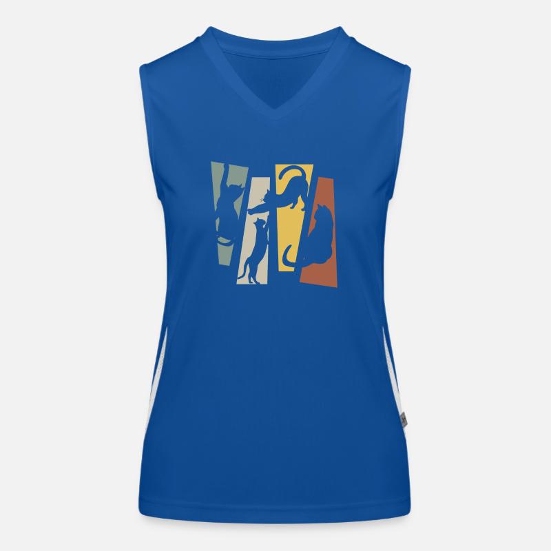 Vintage Retro Cat Women's Functional Contrast Tank Top