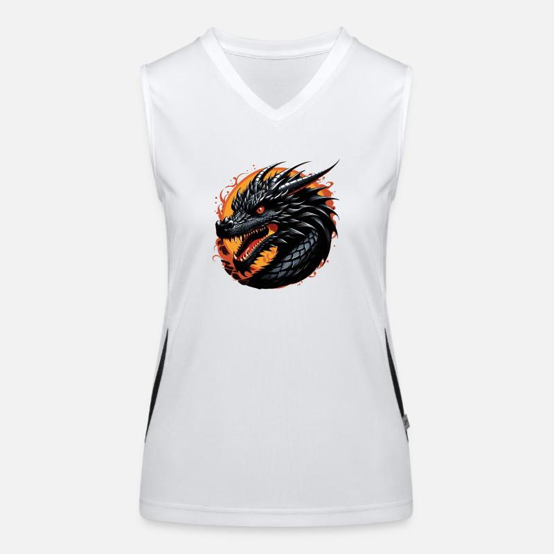 Schwarzer Drache Funktionelles Kontrast-Tank Top für Frauen