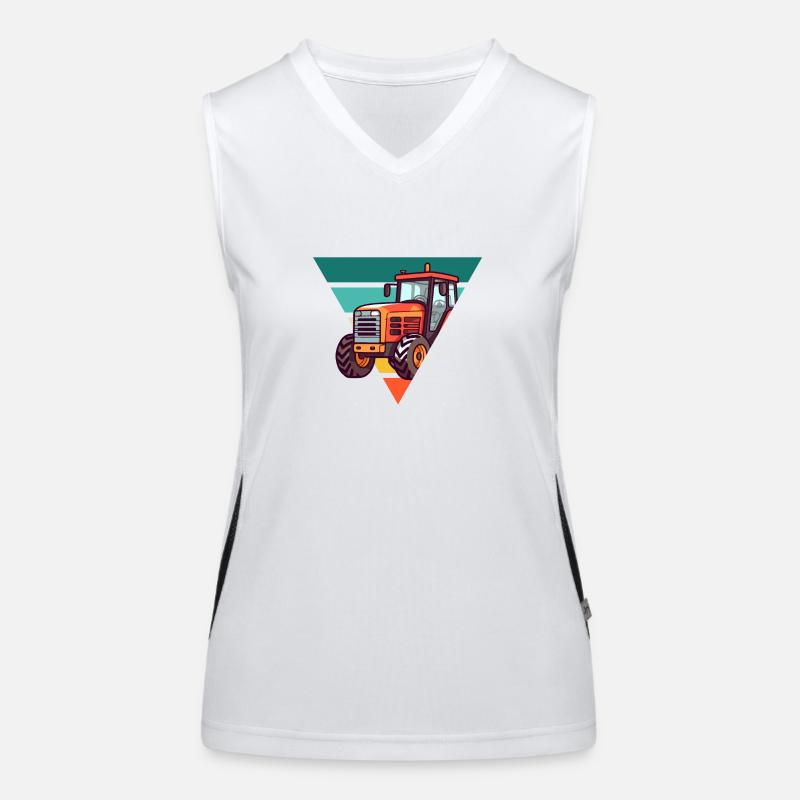 Vintage Tractor - Gift Idea Women's Functional Contrast Tank Top