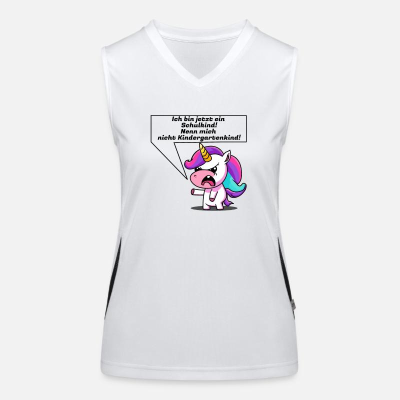 Einschulungseinhorn, sauer Schulbeginn Funktionelles Kontrast-Tank Top für Frauen