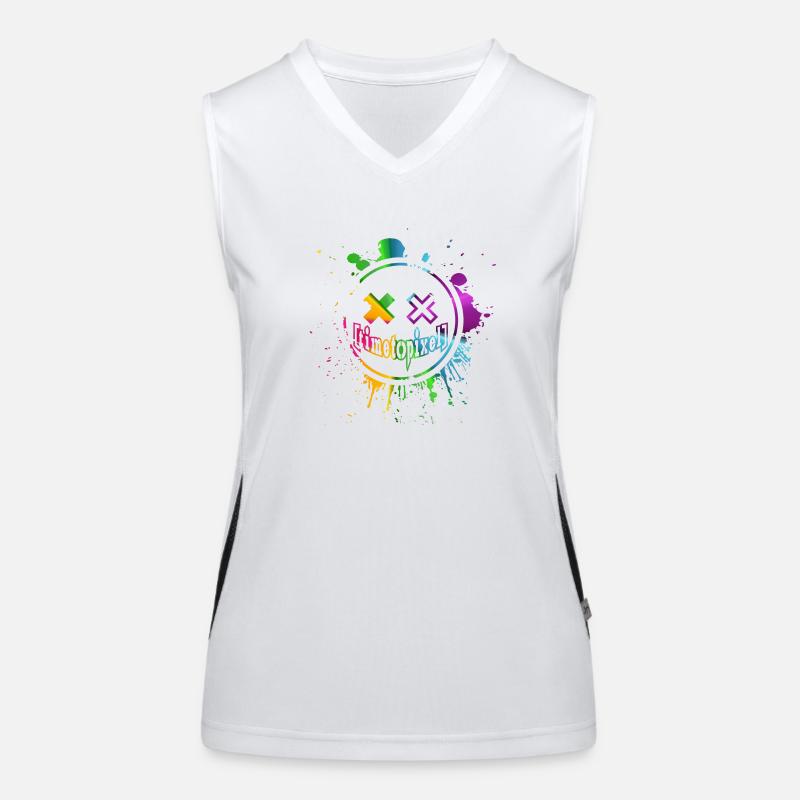 Pixelsmiley Funktionelles Kontrast-Tank Top für Frauen