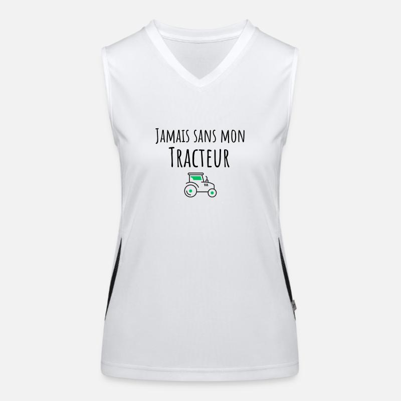 Never without my tractor Women's Functional Contrast Tank Top