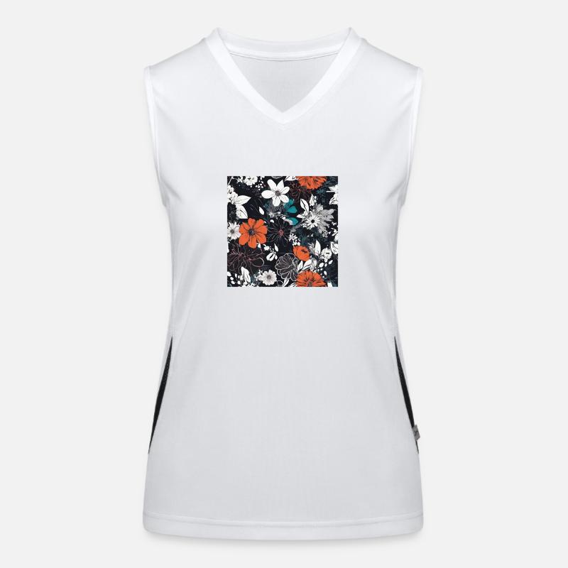 Dunkle Blüten Funktionelles Kontrast-Tank Top für Frauen