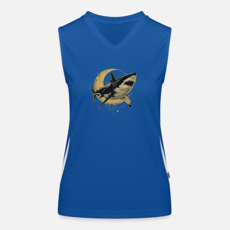 Moon shark Women's Functional Contrast Tank Top